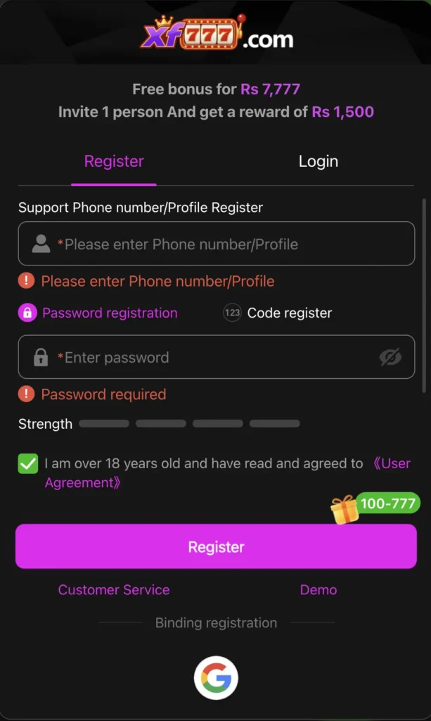 XF777 Game Register and Login Guide 1 XF777 Game Register Account