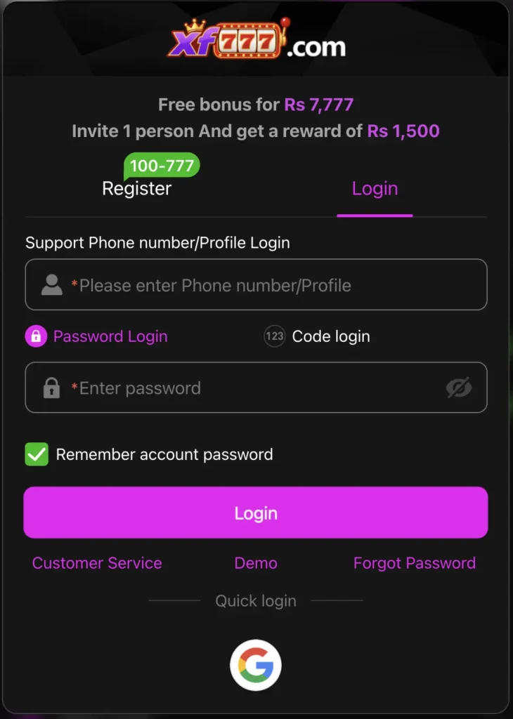 XF777 Game Register and Login Guide 2 XF777 Login
